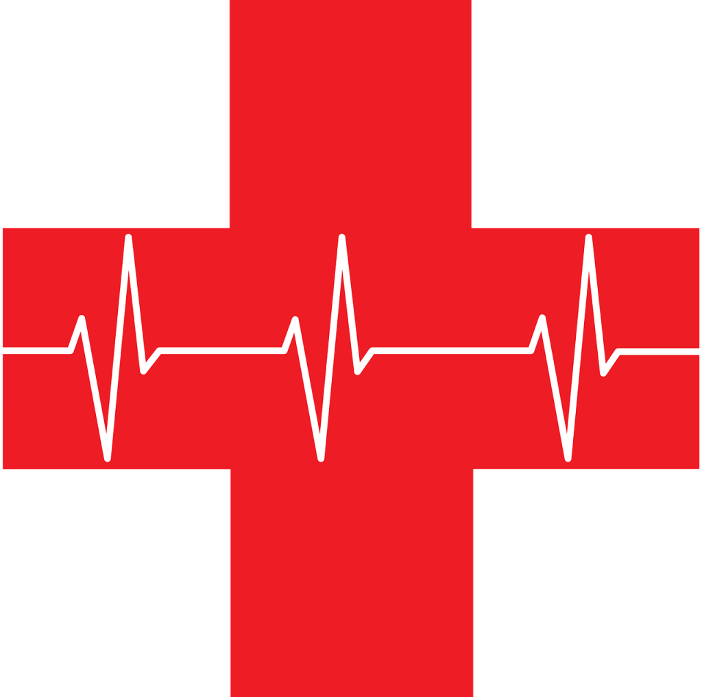 ekg, red cross, first aid