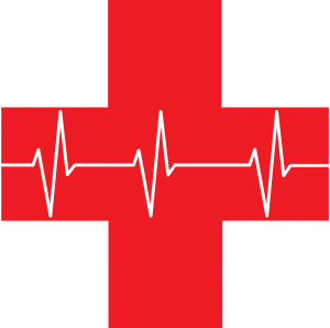 ekg, red cross, first aid